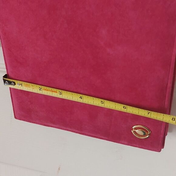 Vintage Rare SAFI Canada Fuchsia Pink Suede Leather Crossbody Bag - Picture 11 of 13